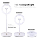 PULUZ 10.2 inch 26cm USB 3 Modes Dimmable Dual Color Temperature LED Curved Ring Vlogging Selfie Photography Video Lights with Bluetooth Remote Shutter & Folding Desktop Holder & Phone Clamp(White)