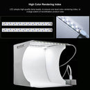PULUZ 20cm Include 2 LED Panels Folding Portable 1100LM Light Photo Lighting Studio Shooting Tent Box Kit with 6 Colors Backdrops (Black, White, Yellow, Red, Green, Blue), Unfold Size: 24cm x 23cm x 23cm