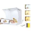 PULUZ 23cm Ring LED Panel Folding Portable Light Photo Lighting Studio Shooting Tent Box Kit with 6 Colors Backdrops (Black, White, Yellow, Red, Green, Blue), Unfold Size: 24cm x 23cm x 23cm