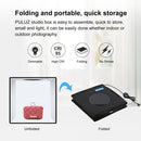 PULUZ 25cm Folding Portable High 97 CRI Ring Light Photo Lighting Studio Shooting Tent Box with 12 Colors Backdrops, Size: 25cm x 25cm x 25cm(Black)