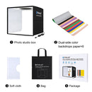 PULUZ 25cm Folding Portable High 97 CRI Ring Light Photo Lighting Studio Shooting Tent Box with 12 Colors Backdrops, Size: 25cm x 25cm x 25cm(Black)