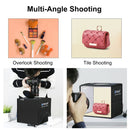 PULUZ 25cm Folding Portable High 97 CRI Ring Light Photo Lighting Studio Shooting Tent Box with 12 Colors Backdrops, Size: 25cm x 25cm x 25cm(Black)