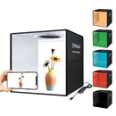 PULUZ 30cm Folding High 97 CRI Ring Light Photo Lighting Studio Shooting Tent Box Kit with 6 Colors Backdrops (Black, White, Orange, Red, Green, Blue), Unfold Size: 30cm x 30cm x 30cm(Black)