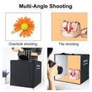 PULUZ 30cm Folding High 97 CRI Ring Light Photo Lighting Studio Shooting Tent Box Kit with 6 Colors Backdrops (Black, White, Orange, Red, Green, Blue), Unfold Size: 30cm x 30cm x 30cm(Black)