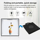 PULUZ 30cm Folding High 97 CRI Ring Light Photo Lighting Studio Shooting Tent Box Kit with 6 Colors Backdrops (Black, White, Orange, Red, Green, Blue), Unfold Size: 30cm x 30cm x 30cm(Black)