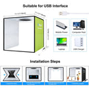 PULUZ 30cm Folding High 97 CRI Ring Light Photo Lighting Studio Shooting Tent Box Kit with 6 Colors Backdrops (Black, White, Orange, Red, Green, Blue), Unfold Size: 30cm x 30cm x 30cm(Green)