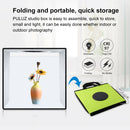 PULUZ 30cm Folding High 97 CRI Ring Light Photo Lighting Studio Shooting Tent Box Kit with 6 Colors Backdrops (Black, White, Orange, Red, Green, Blue), Unfold Size: 30cm x 30cm x 30cm(Green)