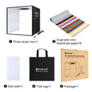 PULUZ 40cm Folding Portable Ring Light USB Photo Lighting Studio Shooting Tent Box with 6 x Dual-side Color Backdrops, Size: 40cm x 40cm x 40cm(Black)