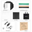 PULUZ 40cm Folding 72W 5500K Studio Shooting Tent Soft Box Photography Lighting Kit with 4 Colors (Black, Orange, White, Green) Backdrops(EU Plug)
