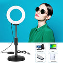 PULUZ 4.7 inch 12cm Curved Surface USB White Light LED Ring Selfie Beauty Vlogging Photography Video Lights(Black)