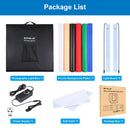 PULUZ Photo Studio Light Box Portable 60 x 60 x 60 cm Light Tent LED 5500K White Light Dimmable Mini 36W Photography Studio Tent Kit with 6 Removable Backdrops (Black Orange White Green Blue Red)(UK Plug)