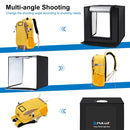 PULUZ Photo Studio Light Box Portable 60 x 60 x 60 cm Light Tent LED 5500K White Light Dimmable Mini 36W Photography Studio Tent Kit with 6 Removable Backdrops (Black Orange White Green Blue Red)(UK Plug)