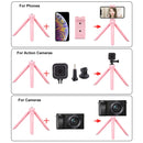 PULUZ Pocket Mini Plastic Tripod Mount with Phone Clamp for Smartphones (Pink)