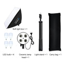 PULUZ 50x70cm Studio Softbox + 2m Tripod Mount + 4 x E27 20W 5700K White Light LED Light Bulb Photography Lighting Kit(EU Plug)