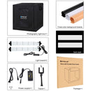 PULUZ 80cm Folding Portable 80W 9050LM White Light Photo Lighting Studio Shooting Tent Box Kit with 3 Colors (Black, White, Orange) Backdrops(US Plug)