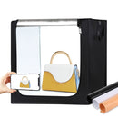 PULUZ 80cm Folding Portable 80W 9050LM White Light Photo Lighting Studio Shooting Tent Box Kit with 3 Colors (Black, White, Orange) Backdrops(US Plug)