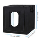 PULUZ 80cm Folding Portable 80W 9050LM White Light Photo Lighting Studio Shooting Tent Box Kit with 3 Colors (Black, White, Orange) Backdrops(US Plug)