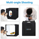 PULUZ 80cm Folding Portable 80W 9050LM White Light Photo Lighting Studio Shooting Tent Box Kit with 3 Colors (Black, White, Orange) Backdrops(US Plug)