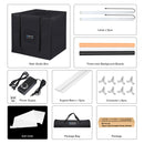 PULUZ 80cm Folding Portable 80W 9050LM White Light Photo Lighting Studio Shooting Tent Box Kit with 3 Colors (Black, White, Orange) Backdrops(EU Plug)