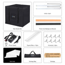 PULUZ 80cm Folding Portable 80W9050LM White Light Photo Lighting Studio Shooting Tent Box Kit with 3 Colors (Black, White, Orange) Backdrops(UK Plug)