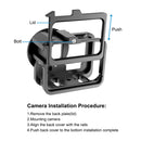 PULUZ for GoPro HERO10 Black / HERO9 Black Thicken Housing Shell CNC Aluminum Alloy Protective Cage with Insurance Frame & 52mm UV Lens(Black)