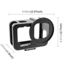 PULUZ for GoPro HERO10 Black / HERO9 Black Thin Housing Shell CNC Aluminum Alloy Protective Cage with Insurance Frame & 52mm UV Lens(Black)