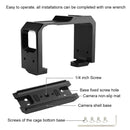 PULUZ Aluminum alloy Frame Mount Protective Case Cage with Cold Shoe Base Slot & Tripod Base Adapter for Insta360 One R(Black)