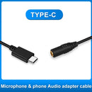 PULUZ 3.5mm TRRS Female to Type-C / USB-C Male Live Microphone Audio Adapter Spring Coiled Cable for Samsung, Huawei and Smartphones, Cable Stretching to 100cm(Black)