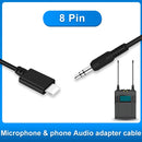 PULUZ 3.5mm TRRS Male to 8 Pin Male Live Microphone Audio Adapter Spring Coiled Cable for iPhone, Cable Stretching to 100cm(Black)