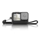 PULUZ for GoPro HERO10 Black / HERO9 Black Silicone Protective Case Cover with Wrist Strap & Lens Cover(Black)