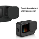 PULUZ for GoPro HERO10 Black / HERO9 Black Silicone Protective Case Cover with Wrist Strap & Lens Cover(Black)