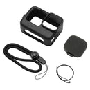 PULUZ for GoPro HERO10 Black / HERO9 Black Silicone Protective Case Cover with Wrist Strap & Lens Cover(Black)
