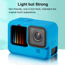 PULUZ for GoPro HERO10 Black / HERO9 Black Silicone Protective Case Cover with Wrist Strap & Lens Cover(Blue)