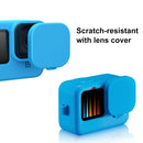 PULUZ for GoPro HERO10 Black / HERO9 Black Silicone Protective Case Cover with Wrist Strap & Lens Cover(Blue)