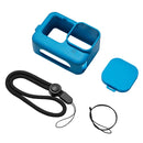 PULUZ for GoPro HERO10 Black / HERO9 Black Silicone Protective Case Cover with Wrist Strap & Lens Cover(Blue)