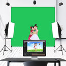 PULUZ 2 x 2m Photo Studio Background Green Nylon Lycra Backdrops Cutout Picture Backdrop Bracket Stand(Green)