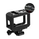 PULUZ For GoPro HERO10 Black / HERO9 Black ABS Plastic Border Frame Mount Protective Case with Buckle Basic Mount & Screw (Black)