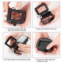 PULUZ For GoPro HERO10 Black / HERO9 Black ABS Plastic Border Frame Mount Protective Case with Buckle Basic Mount & Screw (Black)