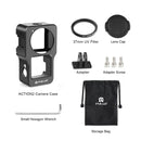 PULUZ CNC Aluminum Alloy Cage for DJI Action 2(Black)