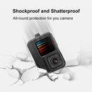 PULUZ for GoPro HERO10 Black / HERO9 Black Silicone Protective Case + POM Side Interface Cover with Wrist Strap & Lens Cover (Black)
