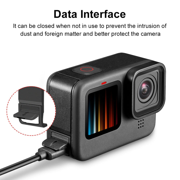 PULUZ POM Plastic Battery Side Interface Cover for GoPro HERO10 Black / HERO9 Black (Black)