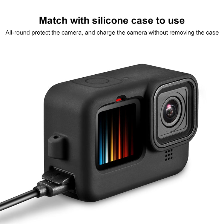 PULUZ POM Plastic Battery Side Interface Cover for GoPro HERO10 Black / HERO9 Black (Black)