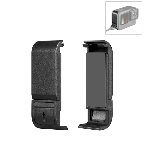 PULUZ POM Plastic Battery Side Interface Cover for GoPro HERO10 Black / HERO9 Black (Black)