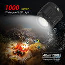 PULUZ 40m Underwater LED Photography Fill Light 1000LM 3.7V/1100mAh Diving Light for GoPro HERO10 Black / HERO9 Black / HERO8 Black / HERO7 /6 /5 /5 Session /4 Session /4 /3+ /3 /2 /1, Insta360 ONE R, DJI Osmo Action and Other Action Cameras(Black)