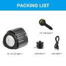 PULUZ 40m Underwater LED Photography Fill Light 1000LM 3.7V/1100mAh Diving Light for GoPro HERO10 Black / HERO9 Black / HERO8 Black / HERO7 /6 /5 /5 Session /4 Session /4 /3+ /3 /2 /1, Insta360 ONE R, DJI Osmo Action and Other Action Cameras(Black)