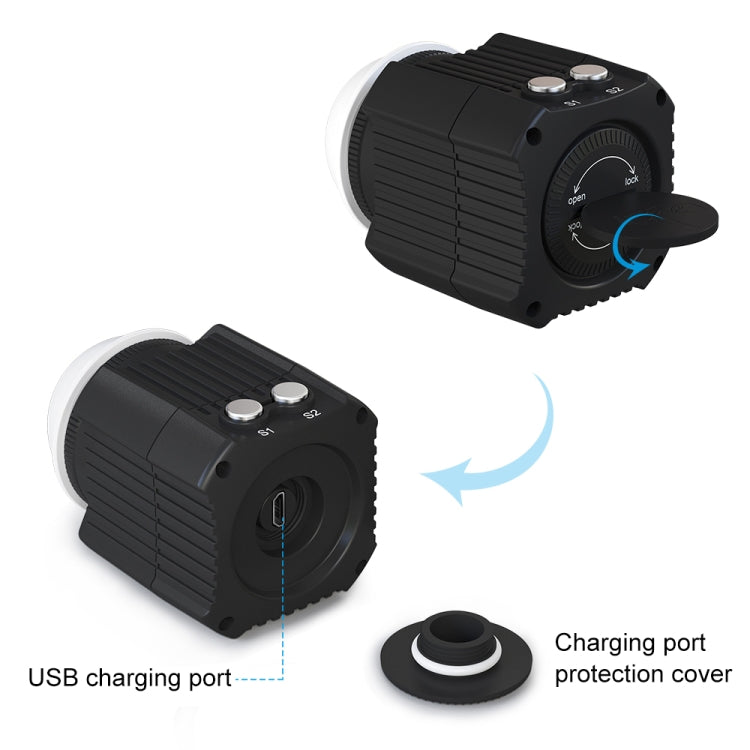 PULUZ 60m Underwater LED Photography Fill Light 7.4V/1100mAh Diving Light for GoPro HERO10 Black / HERO9 Black / HERO8 Black / HERO7 /6 /5 /5 Session /4 Session /4 /3+ /3 /2 /1, Insta360 ONE R, DJI Osmo Action and Other Action Cameras(Black)