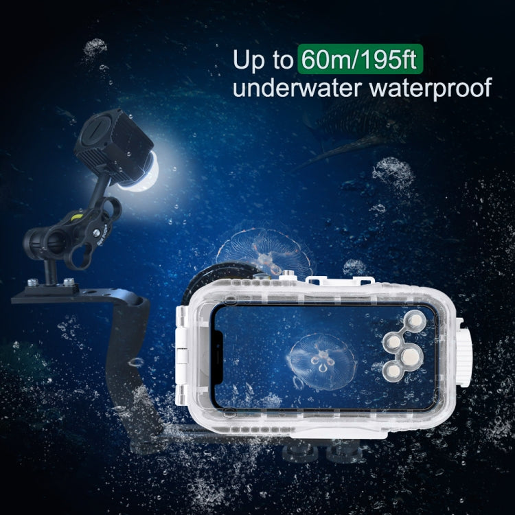 PULUZ 60m Underwater LED Photography Fill Light 7.4V/1100mAh Diving Light for GoPro HERO10 Black / HERO9 Black / HERO8 Black / HERO7 /6 /5 /5 Session /4 Session /4 /3+ /3 /2 /1, Insta360 ONE R, DJI Osmo Action and Other Action Cameras(Black)