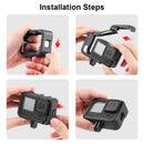 PULUZ Chargeable PA Frame Mount Cage with Cold Shoe Base Slot for Gopro HERO10 / 9 Black(Black)