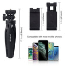PULUZ Desk Plastic Tripod Mount with Phone Clamp & Adjusting Tripod Head for Smartphones(Black)