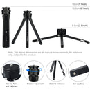 PULUZ Adjustable Aluminum Alloy Mini Tripod Stand Tabletop Tripod for DSLR & Digital Cameras(Black)